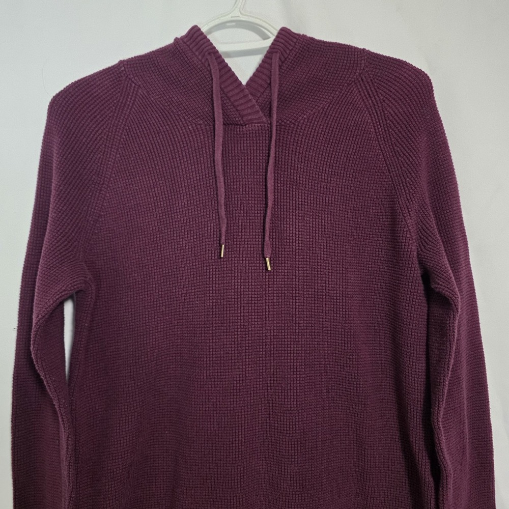 Lauren Ralph Lauren Plum Waffle Knit Hoodie Sweater Cotton Women's Medium